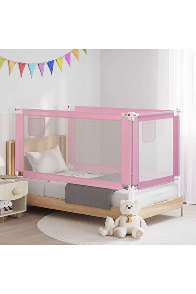 vidaxl Balustradă de protecție pat copii, roz, 160x25 cm, textil