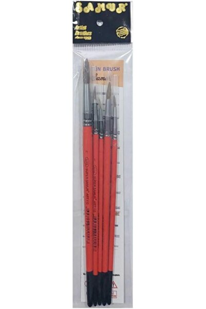 Yıldızan Tamgün 5-Piece Watercolor and Acrylic Paint Brush Set, Mixed Colors,...