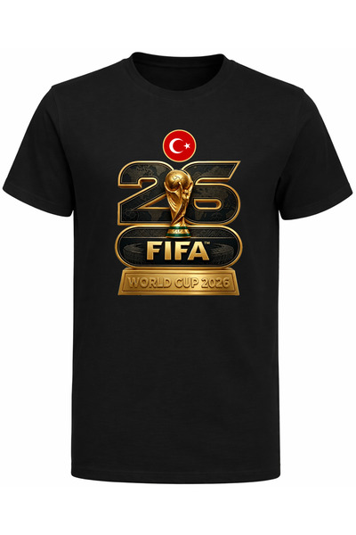 Efendioğlu Design تيشيرت قطني بأكمام قصيرة مطبوع عليه كأس العالم 2026 باللون ...