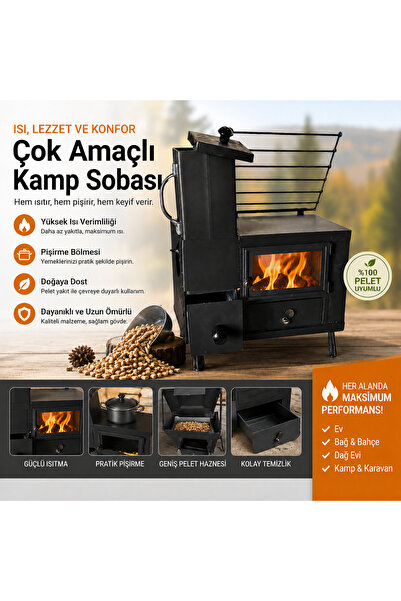 Moemi Çok Amaçlı Mangal, Izgara Ve Patates Haşlama Bölmeli Modüler Kuzineli P...