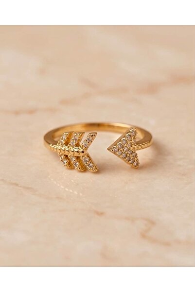 Portakal Esintisi Arowyn Zircon Stone Arrow Motif Adjustable Ring