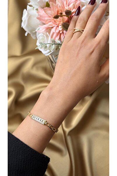 MonCheriAccessoire 14K Altın Kaplama Zirkon Taşlı Model Bileklik