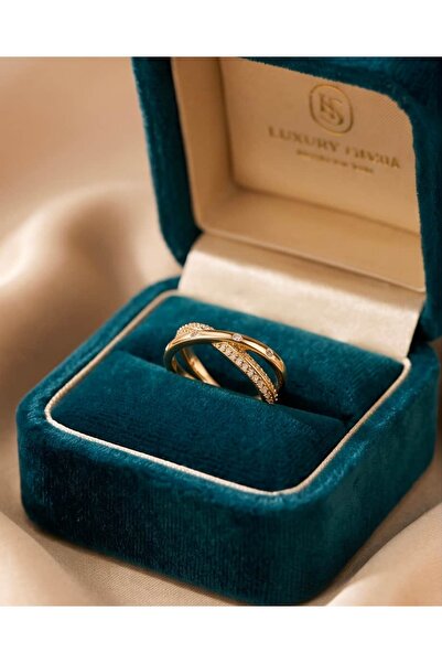 Portakal Esintisi Inlaid Zircon Stone Cross Adjustable Ring