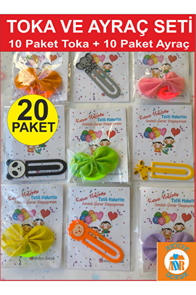 Atölye Doruk 20 ADET (TOPLAM) KARNE HEDİYESİ Renkli Fiyonk Toka-Kitap Ayracı ...