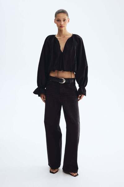 H&M Crinkled balloon blouse