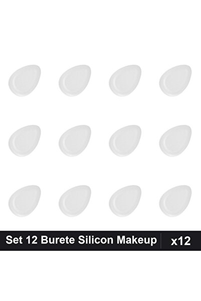 Makeup Set of 12 Silicone Makeup Sponges, Sheer, Professional Foundation Appl...