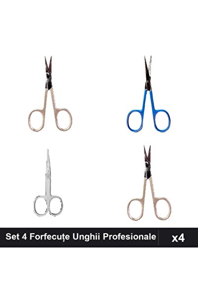 One Group Set 4 Forfecuțe și Unghieră Profesională Manichiură, Verde,