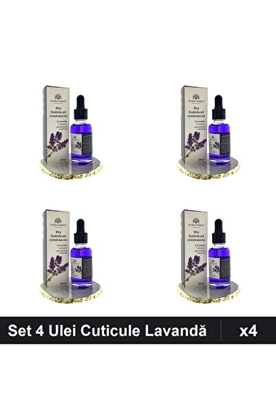 global fashion Set 4 Uleiuri Cuticule cu Pipetă, Aromă Lavandă 30ml, Îngrijir...