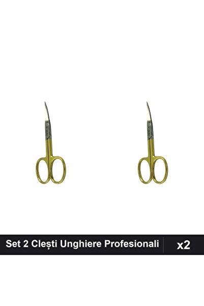 Makeup Set 2 Unghiere Clești Profesionali, Albastru și Auriu, Manichiură