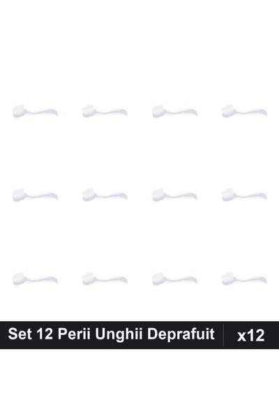 NAİLS Set 12 Perii Unghii cu Capac Deprafuit Transparent, Manichiură Profesio...