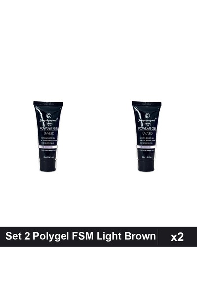 FSM Set 2 Polygel 30ml Nr.23 Light Brown, Constructie Unghii, Manichiura Gel