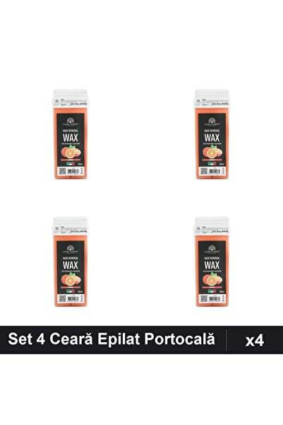 global fashion Set 4 Ceară Epilat Unica Folosință 100ml, Portocală, Epilare U...