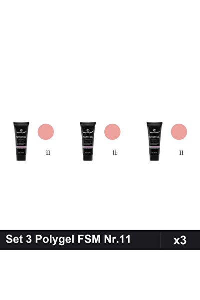 FSM Set 3 Polygel 30ml Nr.11, Gel Constructie Unghii, Manichiura Profesionala
