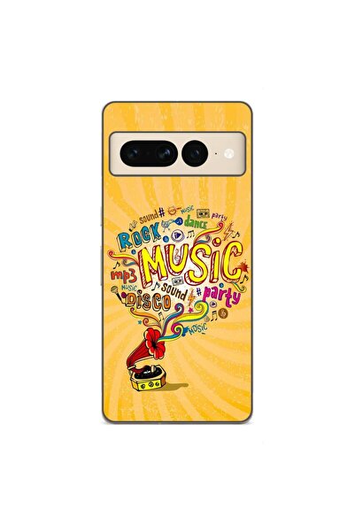 OEM Калъф, съвместим с Google Pixel 7 Pro, силиконов гел TPU, с десен Музика ...