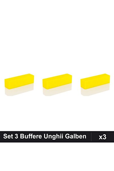 NAİLS Set 3 Buffere Unghii Galben, Șlefuire și Lustruire Manichiură Profesională