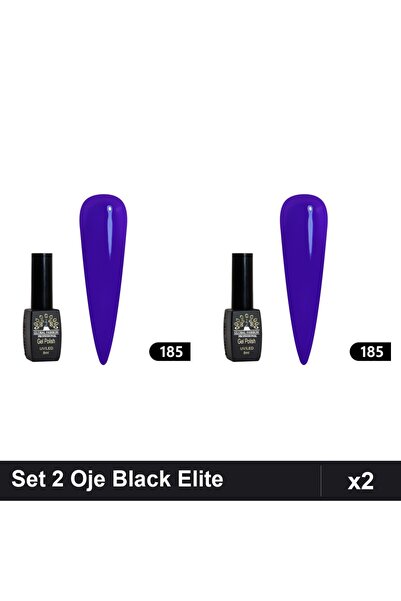 global fashion Set 2 Oje Semipermanente Black Elite 8ml, Manichiura UV/LED Pr...