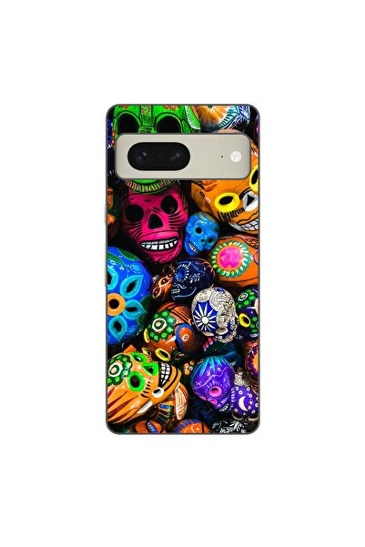 OEM Husa compatibila cu Google Pixel 7 Silicon Gel Tpu Model Halloween Cranii...