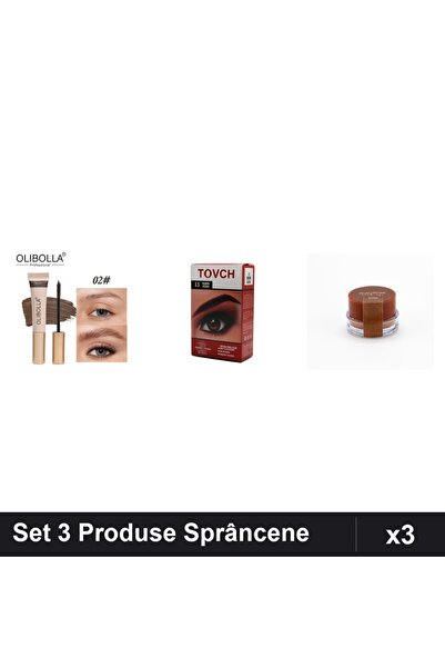 OLİBOLLA Set 3 Produse Sprâncene Ruby Rose, Rimel Vopsea Gel Dark Taupe