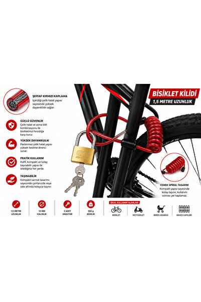 Vi Caro Blocator de siguranță pentru scuter electric și bicicletă cu cablu de...