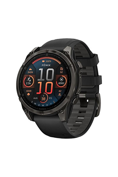 Garmin Ρολόι Fenix 8 GPS 47mm Μαύρο λουράκι σιλικόνης - Μαύρο