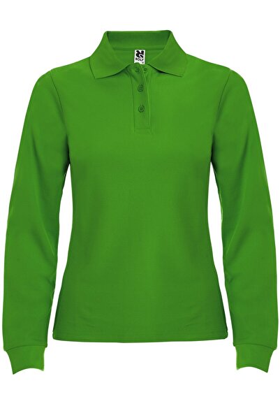 ROLY Tricou polo cu maneca lunga pentru femei, bumbac 100%, Estrella, verde i...