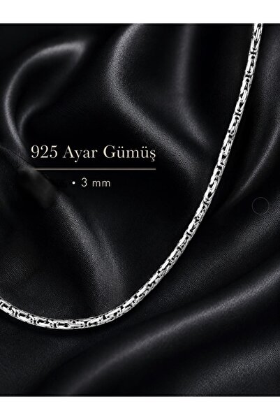 Up Atelier 3mm 925 Ayar Gümüş Kral Zincir Kolye Erkek
