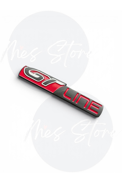 mes store Peugeot Uyumlu GT Line Özel Metal Kırmızı Siyah Tasarım GT Line Arma Yapıştırma