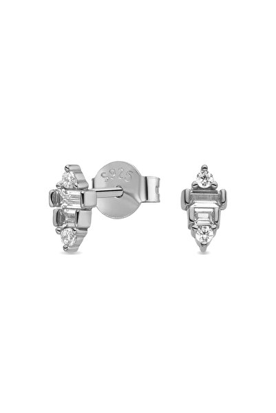 Lisa&Co. Cercei Argint Calliope Argint placat cu rodiu / Zircon / Alb