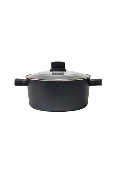 FOXMAG24 pot with glass lid, 24 cm diameter, 3L capacity, aluminum