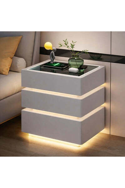OEM Noptieră Modernă cu Încărcare Wireless 15W, Iluminare LED în 3 Culori (PLD)