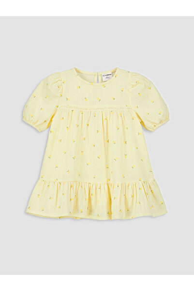 LC Waikiki Nevavm with Difference Oval Collar Short Sleeve Patterned Baby Gir...