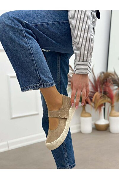 ERVANIN BUTİĞİ Mink Suede (Roley) Velcro Women's Sports Shoes