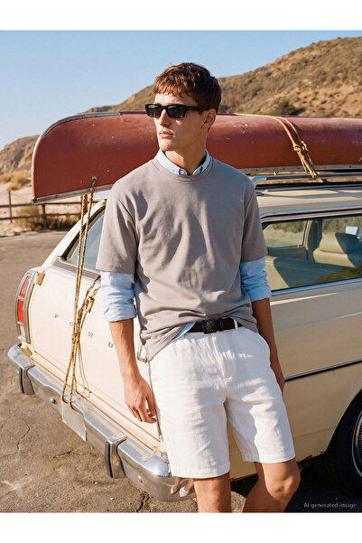 LC Waikiki Nevavm Differential Oval Collar Men's T-Shirt