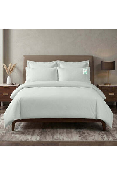 COTTON HOME Egyptian Cotton 6 Piece Duvet Cover Set 220x240cm Foggy Stone