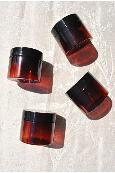 Qualitev 4 Pcs 100ml Amber Pet Jar Cream Jewelry Travel Jar Organizer Plastic...