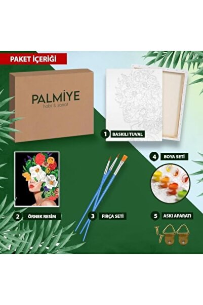 Yıldızan Tamgün Hobby Art Painting by Numbers Canvas Set Brush and Paint Incl...