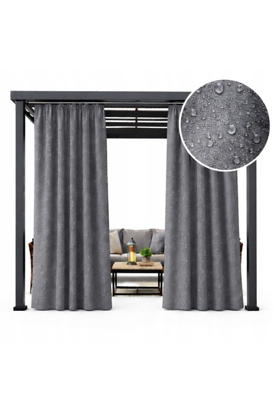NOW-ART , Ready-made Drapery Curtain , 155x200 cm, Grey, Polyester, Ring Moun...