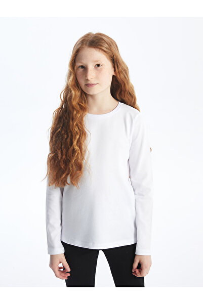 LC Waikiki Ozmarka New Season Crew Neck Basic Long Sleeve Girls' T-Shirt