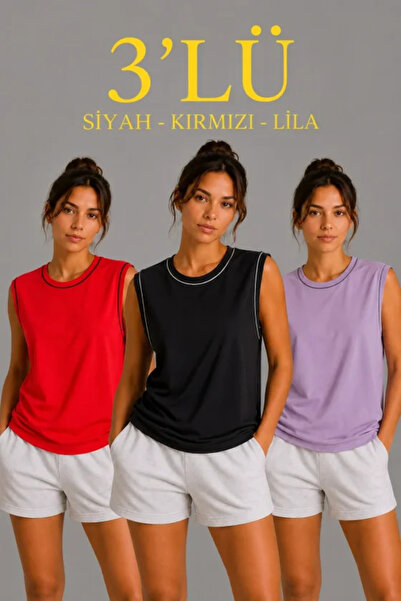 DRESSIFY WOMEN’S FASHION Σετ 3 τεμαχίων Αμάνικα Αθλητικά Φανελάκια Καλοκαιριν...