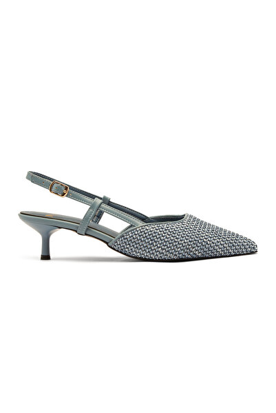 Mamito Ayakkabı İst F80 Pointed Toe Straw Detailed Heeled Shoes