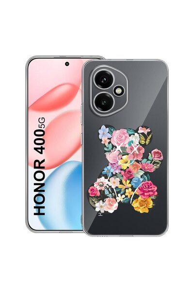 bestcase ¬Æ Husa Clear Silicon pentru Honor 400, Teddy Bear Color Flower, 203...