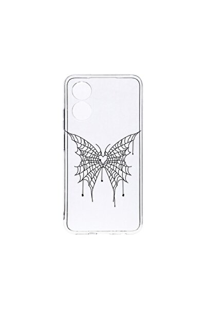 bestcase Διαφανής Θήκη Σιλικόνης 2MM, Συμβατή με OPPO A17, Σχέδιο Πεταλούδα, ...