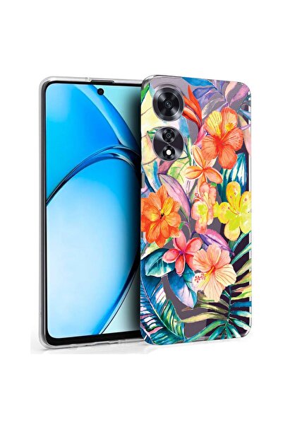 bestcase Husă pentru OPPO A60 4G, Silicon transparent 2MM, Flori, Antișoc, Pr...