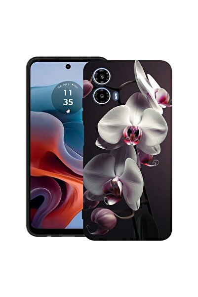 bestcase ¬Æ Husa pentru Motorola Moto G45 cu Design White Orchid, TPU Mat Ult...