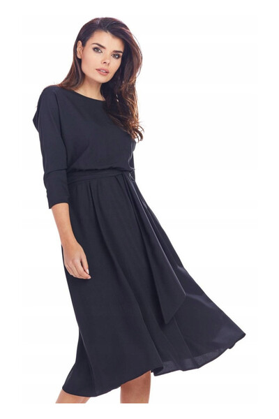 Awama Women's Dress, Awama, Midi Knit, Fitted Bodycon Cut, Asymmetrical Cut, ...