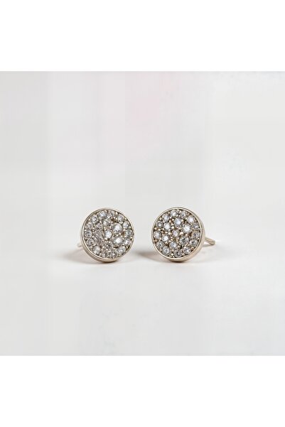 Oria Jewelry Cercei din argint 925 microsetting rotunzi cu zirconia