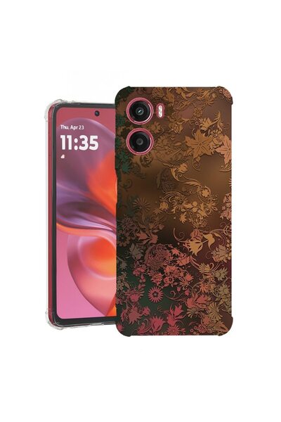 bestcase ¬Æ Husa pentru Motorola Moto G05, Anti Shock 1.5MM, Golden Feathers,...