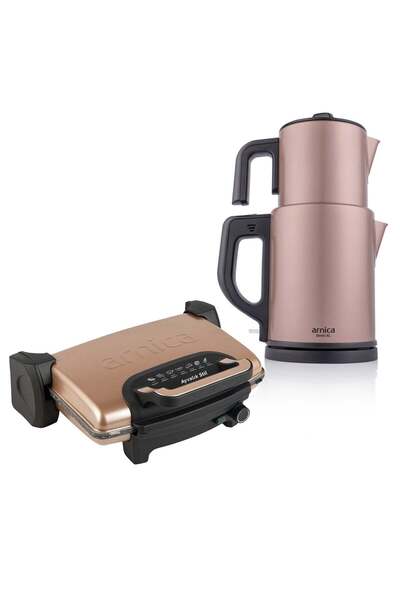 Arnica ST90022, Ayvalık Stil Tost Makinesi & Demli XL Çay Makinesi Rose Bundl...