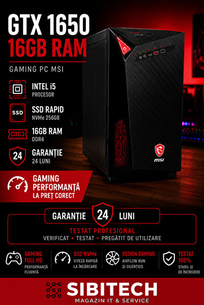MSI PC de gaming GTX 1650 16GB RAM SSD NVMe RGB