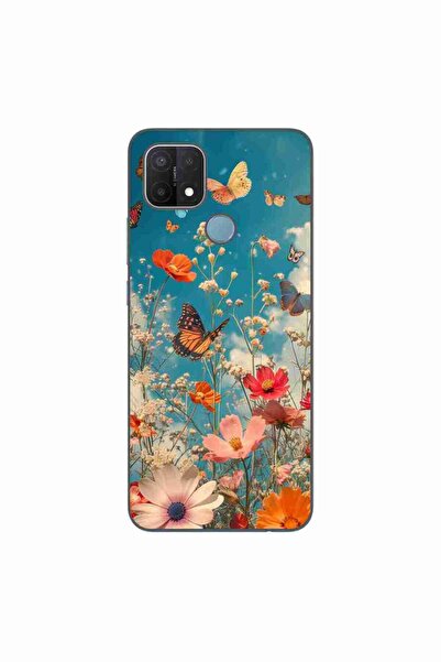 OEM Husa compatibila cu Oppo A15 si A15s Silicon Gel Tpu Model Flori si Fluturi